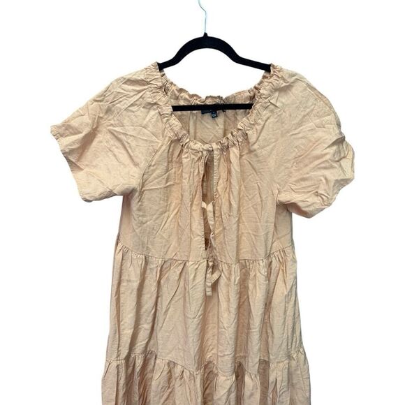 Lulus Present Moment Light Orange Bow Front Tiered Maxi Dress Small - Picture 7 of 15